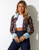 Image de Lamaya Cardi en Femme Floral Bleu et Marron