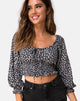 Image de Lancer Crop Top in Ditsy Rose Black