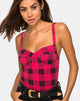 Image de Lantas Bodice in Winter Plaid Red Black