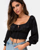 Image de Lancer Crop Top in Satin Rose Black