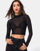 Image de Rhala Crop Top in Black Net