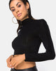 Image de Lara Crop Top in Black Sheer Stripe