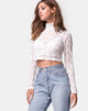 Image de Lara Crop Top in Rose Lace White