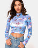 Image de Lara Top in Mesh Blue Butterfly