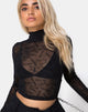 Image de Lara Crop Top in Tokyo Techno Black Net