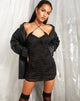 Image de Laras Bodycon Dress in Black Hand and Heart Flock
