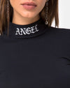 Noir avec broderie d'ange