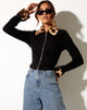 Image de Larita Cardi en tricot noir et brun