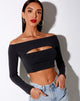 Image de Leja Crop Top in Polycrepe Black