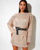 Image of Liama Dress in Drape Sequin Light Gold