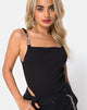 Image de Lidom Bodice en noir avec crochet argenté