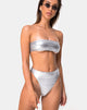 Image de Lien Bikini Top in Metallic Silver
