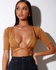Image de Liena Crop Top in Rib Dark Tan