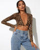 Image de Lieneva Crop Top in Night Leopard Brown