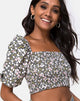 Image de Lilian Crop Top in Floral Field Olive