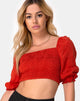 Image de Lilian Crop Top in Satin Rose Rust