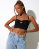 Image de Loca Crop Top en Lycra Noir