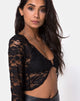 Image de Lorya Crop Top in Lace Black