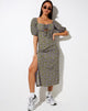 Image de Lourgia Midi Dress in Autumn Blossom Khaki
