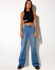 Image de Jeans à taille basse en bleu délavé