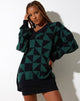 Image de Lulees Jumper in Large Geo Black and Green
