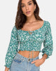 Image de Lancer Crop Top in Floral Field Green
