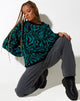 Image de Mably Jumper in Jagged Swirl Green and Black