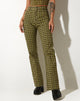 image de Zoven Flare Trouser in Chevron Green