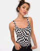 Image de Maes Bodice in Square Flag Black and White