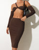 Image de Jupe midi Magata en chocolat amer