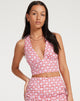 image de Nanda Crop Top in Apple Check Blush Red