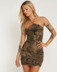 Image de Maliga Mini robe dos nu en marron guépard