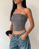 image de Manaf Belt Detail Corset Top in Tailoring Charcoal