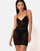 Image de la robe Maneda en croc floqué noir