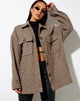 Image de la chemise Marcel en pied-de-poule marron