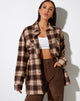 Image de la chemise Marcella à carreaux marron et crème