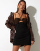 Image de MOTEL X IRIS Mini robe Isma en maille noir et marron