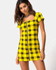 Image de la robe Maretha à carreaux d'hiver jaune