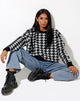 Image de Margo Jumper in Knit Houndstooth Black and Ivory