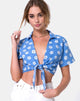 Image de Marleigh crop Top in Daisy Stamp Sky Blue
