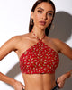 Image de Maudy Crop Top in Falling For You Floral Red
