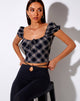Image de Mazu Top in 20s Check Black and Grey