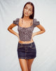 Image de Mazu Crop Top in Ditsy Rose Black