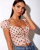 Image de Mazu Crop Top in New Polka Nude Black