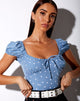Image de Mazu Crop Top in Skater Polka Blue