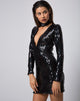 Image de Meli Robe et tour de cou en écailles de poisson pailleté noir irisé