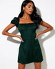 Image de Menta Mini Robe en Satin Cheetah Forest Green