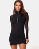 Image of Merna Sleeveless-Bodycon Dress in Ponti Black