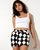 Image de la mini-jupe Micro Broomy en Harlequin noir et blanc