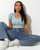 Image de Mieye Crop Top in Pretty Petal Green